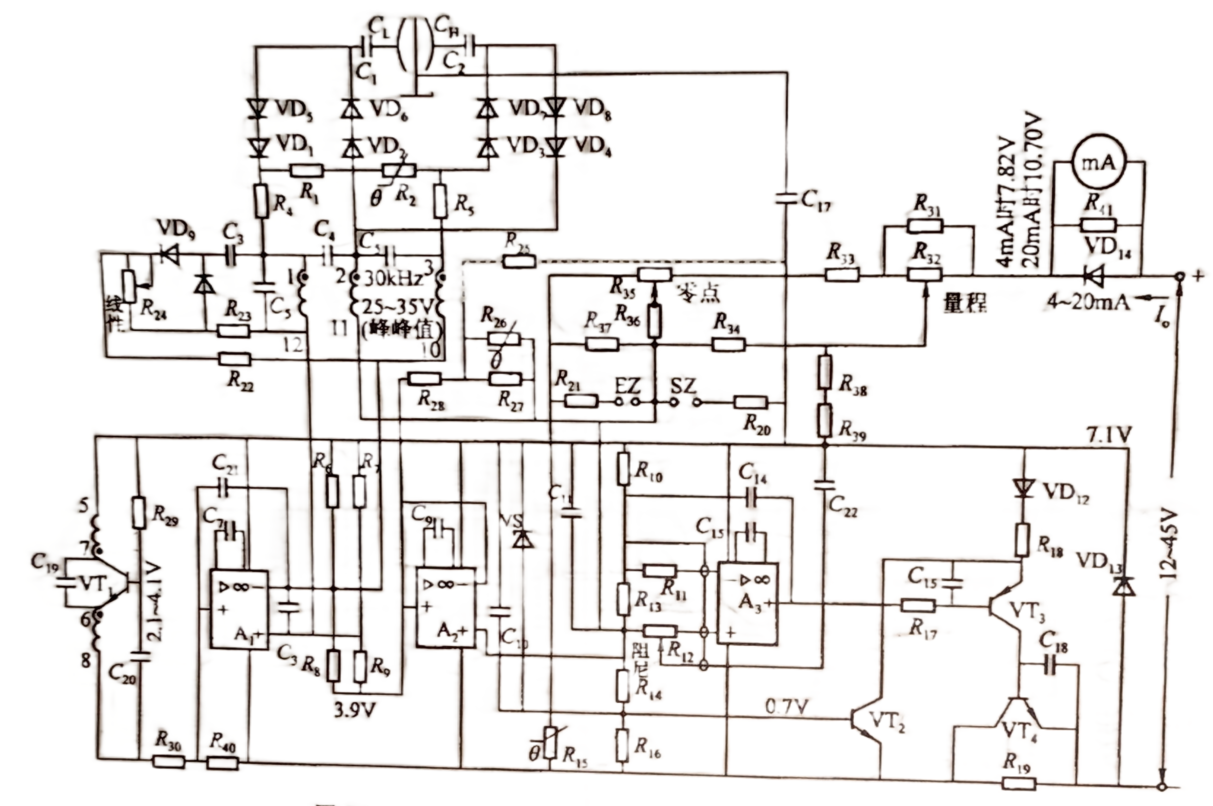Reka Bentuk Litar siri SH Model Pemancar Tekanan Kapasitif/DP Circuit Design of the SH series Model Capacitive Pressure Transmitter/DP