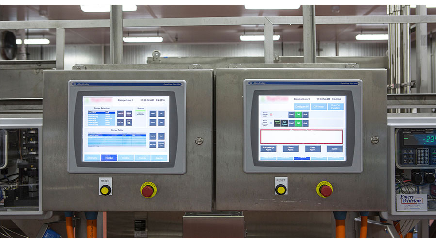ketchup flow meter outputs to PLC and DCS